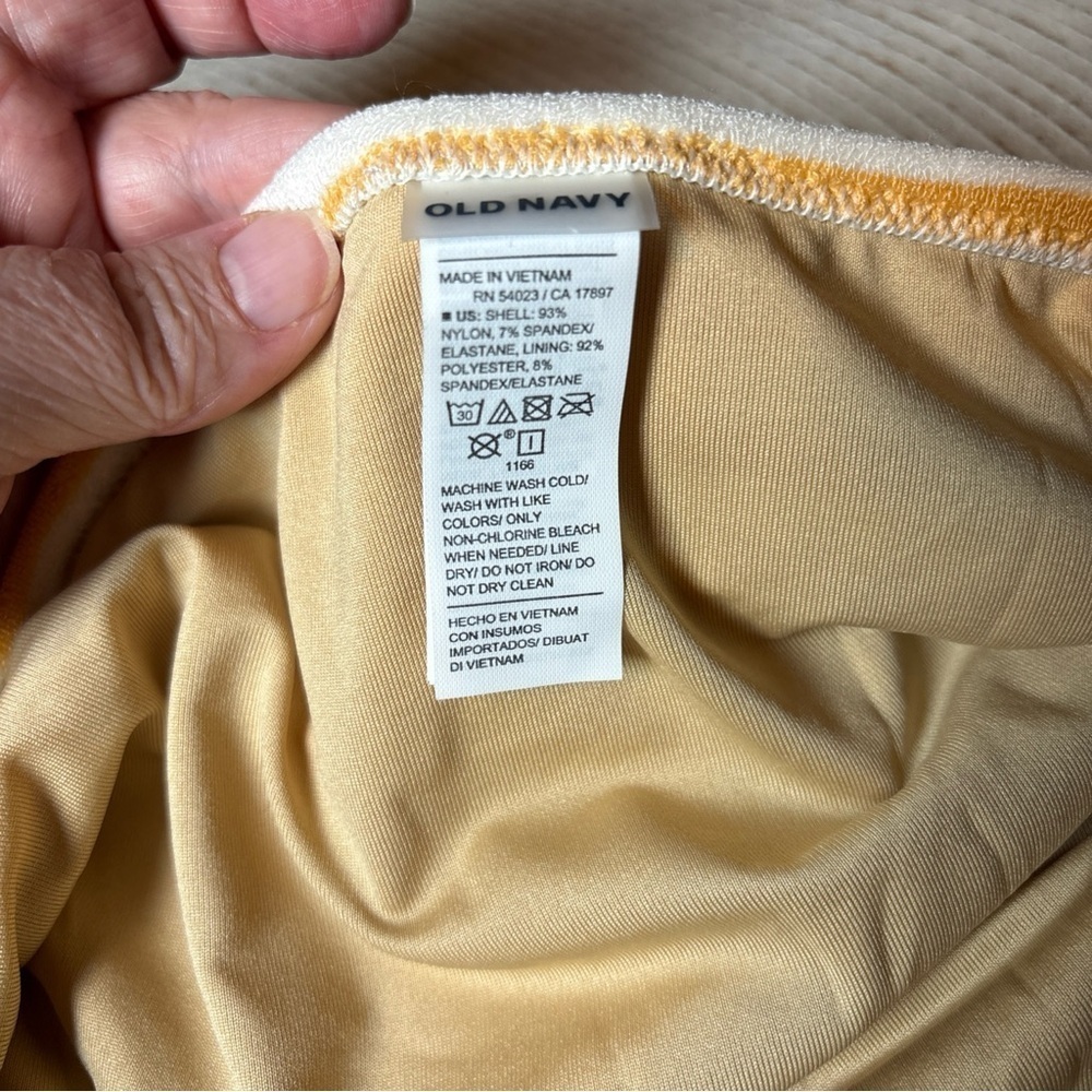NWT Old Navy Plus Size Orange Striped Terry Classic Low Rise Bikini Bottom 2X - Picture 6 of 15